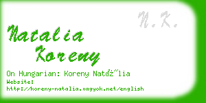 natalia koreny business card